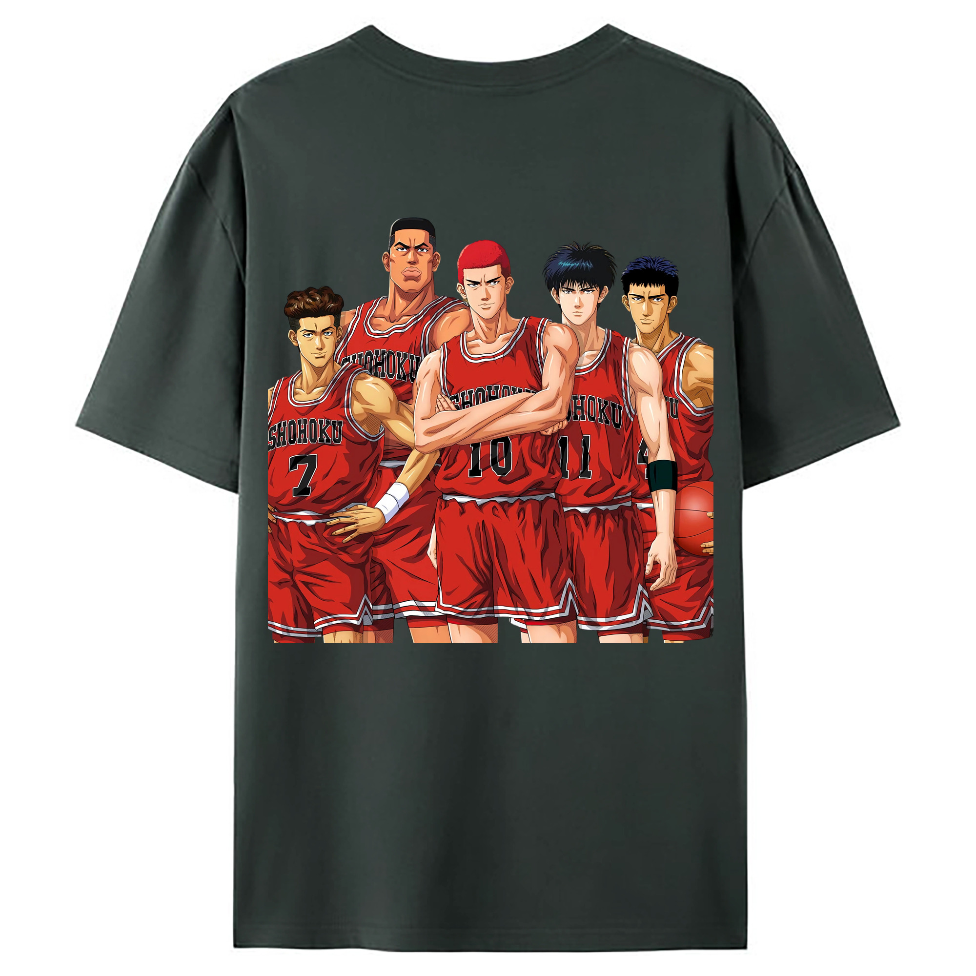 （画像用） SLAM DUNK／スラムダンク 綿100％ メンズ半袖Tシャツ（バックプリント） 通気性